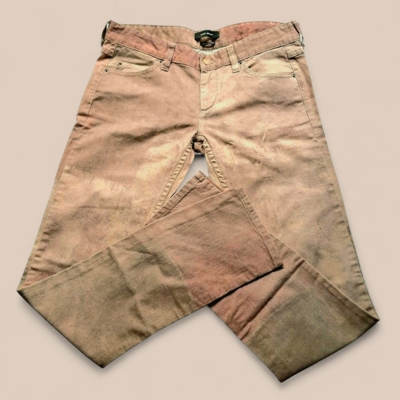 Isabel Marant Denim - Isabel Marant Womens Rare Jeans Skinny Low Rise Pink Patchwork Print Sz 37 EUC